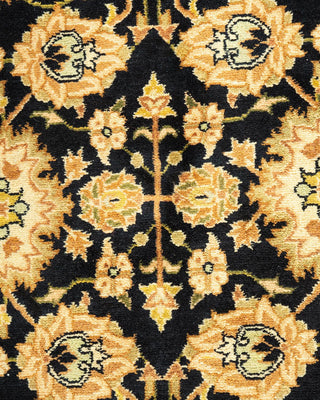 Traditional Mogul Black Wool Area Rug 6' 0" x 9' 3" - Solo Rugs