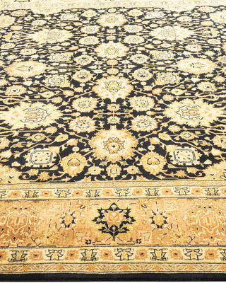 Traditional Mogul Black Wool Area Rug 6' 0" x 9' 3" - Solo Rugs