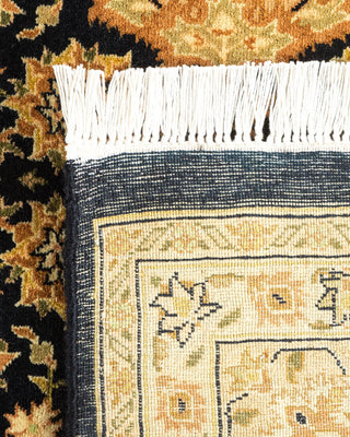 Traditional Mogul Black Wool Area Rug 6' 0" x 9' 3" - Solo Rugs