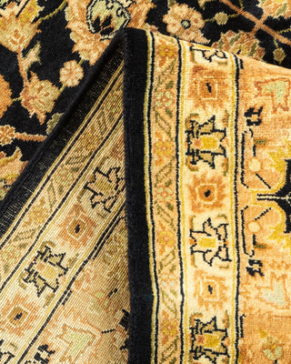 Traditional Mogul Black Wool Area Rug 6' 0" x 9' 3" - Solo Rugs