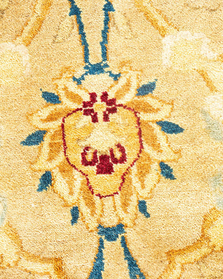 Traditional Mogul Yellow Wool Area Rug 6' 2" x 9' 0" - Solo Rugs