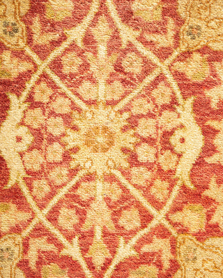 Traditional Mogul Orange Wool Area Rug 6' 2" x 9' 3" - Solo Rugs