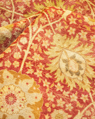 Traditional Mogul Orange Wool Area Rug 6' 2" x 9' 3" - Solo Rugs