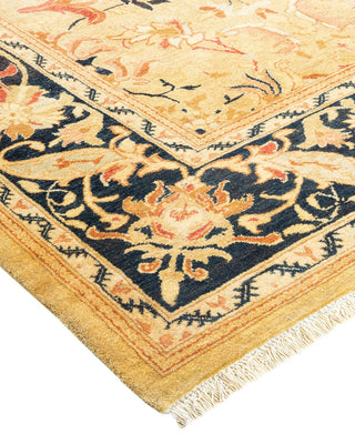 Traditional Mogul Green Wool Area Rug 6' 1" x 9' 1" - Solo Rugs