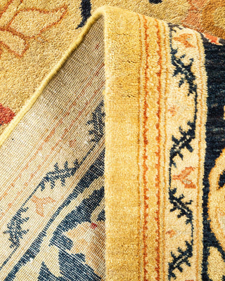 Traditional Mogul Green Wool Area Rug 6' 1" x 9' 1" - Solo Rugs