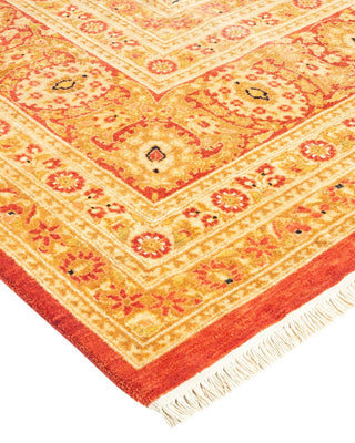Traditional Mogul Orange Wool Area Rug 6' 2" x 9' 5" - Solo Rugs