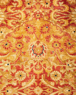 Traditional Mogul Orange Wool Area Rug 6' 2" x 9' 5" - Solo Rugs