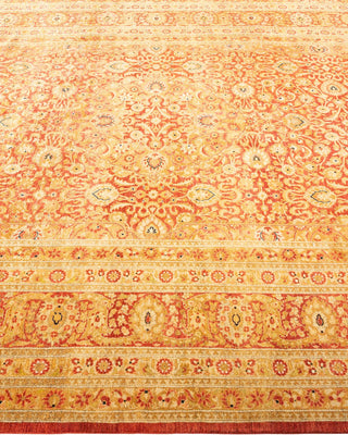 Traditional Mogul Orange Wool Area Rug 6' 2" x 9' 5" - Solo Rugs