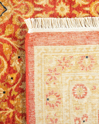 Traditional Mogul Orange Wool Area Rug 6' 2" x 9' 5" - Solo Rugs