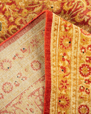 Traditional Mogul Orange Wool Area Rug 6' 2" x 9' 5" - Solo Rugs