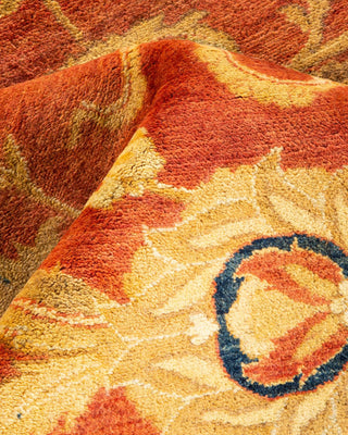 Traditional Mogul Orange Wool Area Rug 6' 1" x 8' 9" - Solo Rugs
