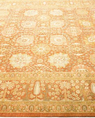 Traditional Mogul Brown Wool Area Rug 6' 1" x 9' 2" - Solo Rugs