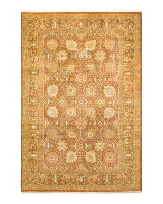 Traditional Mogul Brown Wool Area Rug 6' 1" x 9' 2" - Solo Rugs