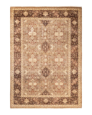 Traditional Mogul Brown Wool Area Rug 6' 0" x 8' 7" - Solo Rugs