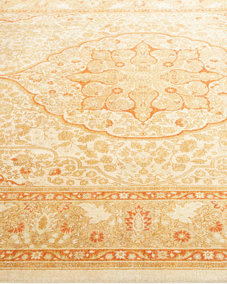 Traditional Mogul Ivory Wool Area Rug 6' 1" x 9' 3" - Solo Rugs