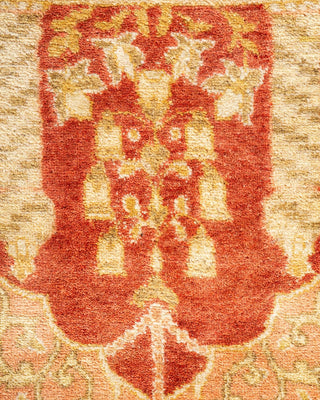 Traditional Mogul Orange Wool Area Rug 6' 1" x 9' 3" - Solo Rugs