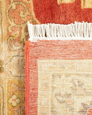 Traditional Mogul Orange Wool Area Rug 6' 1" x 9' 3" - Solo Rugs