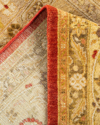 Traditional Mogul Orange Wool Area Rug 6' 1" x 9' 3" - Solo Rugs