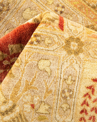 Traditional Mogul Orange Wool Area Rug 6' 1" x 9' 3" - Solo Rugs