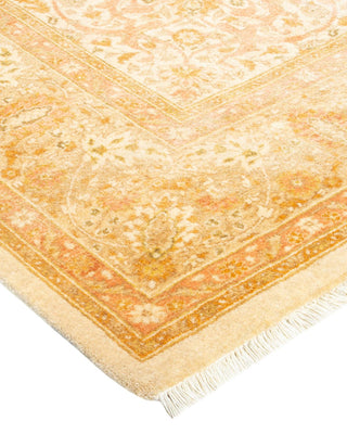 Traditional Mogul Ivory Wool Area Rug 6' 3" x 8' 10" - Solo Rugs
