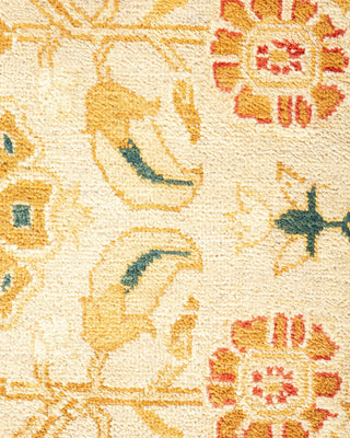 Traditional Mogul Ivory Wool Area Rug 6' 4" x 8' 8" - Solo Rugs
