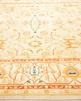 Traditional Mogul Ivory Wool Area Rug 6' 4" x 8' 8" - Solo Rugs