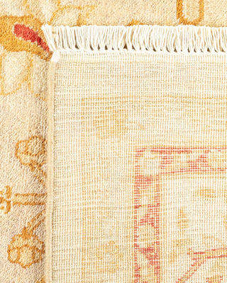 Traditional Mogul Ivory Wool Area Rug 6' 4" x 8' 8" - Solo Rugs