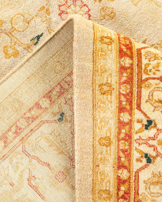 Traditional Mogul Ivory Wool Area Rug 6' 4" x 8' 8" - Solo Rugs