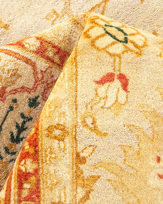 Traditional Mogul Ivory Wool Area Rug 6' 4" x 8' 8" - Solo Rugs