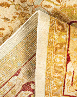 Traditional Mogul Ivory Wool Area Rug 6' 1" x 9' 0" - Solo Rugs