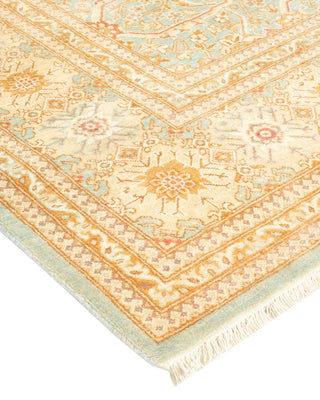 Traditional Mogul Light Blue Wool Area Rug 6' 1" x 9' 1" - Solo Rugs