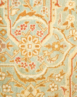 Traditional Mogul Light Blue Wool Area Rug 6' 1" x 9' 1" - Solo Rugs