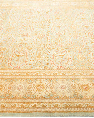 Traditional Mogul Light Blue Wool Area Rug 6' 1" x 9' 1" - Solo Rugs