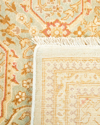 Traditional Mogul Light Blue Wool Area Rug 6' 1" x 9' 1" - Solo Rugs