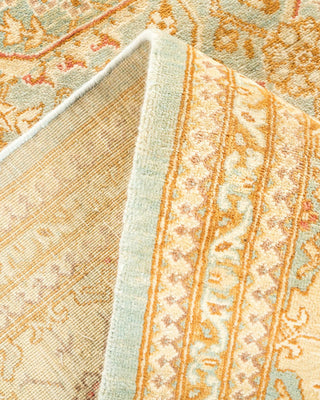 Traditional Mogul Light Blue Wool Area Rug 6' 1" x 9' 1" - Solo Rugs