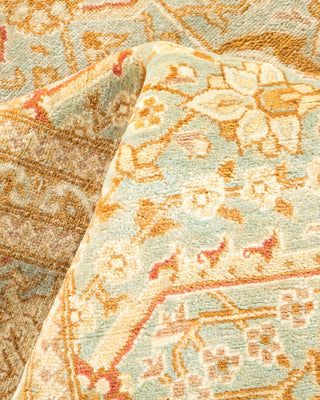 Traditional Mogul Light Blue Wool Area Rug 6' 1" x 9' 1" - Solo Rugs