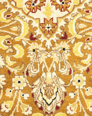 Traditional Mogul Yellow Wool Area Rug 6' 0" x 9' 3" - Solo Rugs