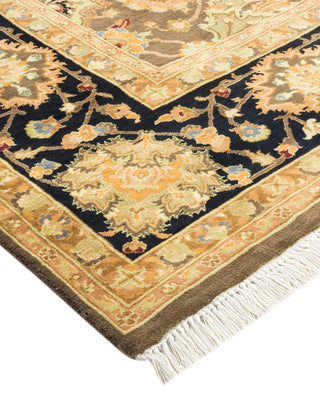 Traditional Mogul Brown Wool Area Rug 5' 10" x 8' 10" - Solo Rugs