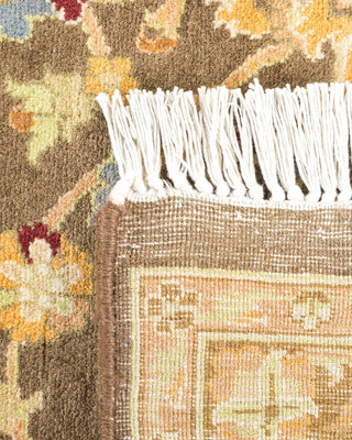 Traditional Mogul Brown Wool Area Rug 5' 10" x 8' 10" - Solo Rugs