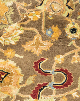 Traditional Mogul Brown Wool Area Rug 5' 10" x 8' 10" - Solo Rugs