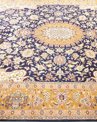Traditional Mogul Blue Wool Area Rug 6' 1" x 9' 0" - Solo Rugs