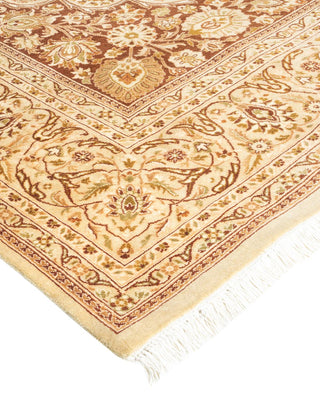 Traditional Mogul Ivory Wool Area Rug 6' 1" x 9' 1" - Solo Rugs