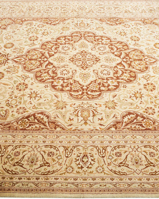 Traditional Mogul Ivory Wool Area Rug 6' 1" x 9' 1" - Solo Rugs
