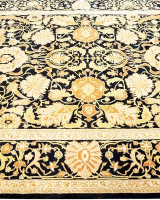 Traditional Mogul Black Wool Area Rug 5' 10" x 9' 1" - Solo Rugs