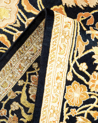 Traditional Mogul Black Wool Area Rug 5' 10" x 9' 1" - Solo Rugs