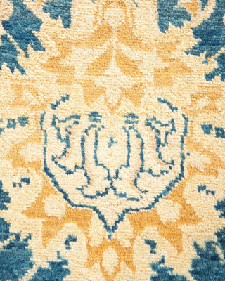 Traditional Mogul Blue Wool Area Rug 5' 10" x 8' 10" - Solo Rugs