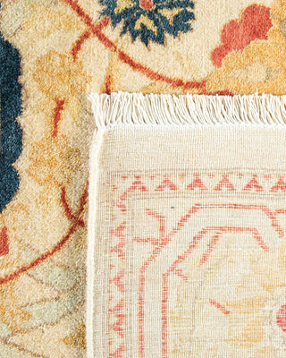 Traditional Mogul Ivory Wool Area Rug 6' 0" x 8' 10" - Solo Rugs