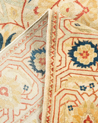 Traditional Mogul Ivory Wool Area Rug 6' 0" x 8' 10" - Solo Rugs