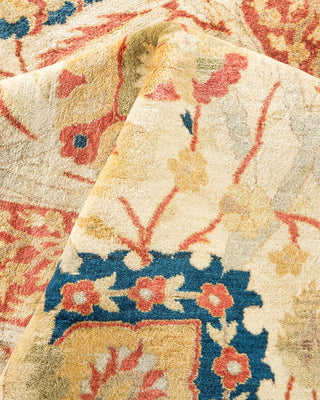 Traditional Mogul Ivory Wool Area Rug 6' 0" x 8' 10" - Solo Rugs