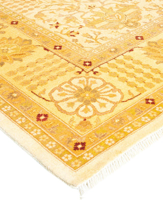 Traditional Mogul Ivory Wool Square Area Rug 6' 1" x 6' 3" - Solo Rugs